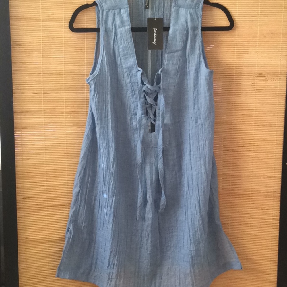 NEW! Swim Coverup dress NWT blue PORTOCRUZ beach pool resort